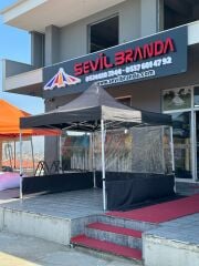 3x3 KATLANIR GAZEBO TENTE 3 DUVARI ŞEFFAF PERDELİ