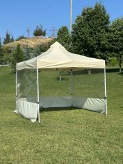 3x3 KATLANIR GAZEBO TENTE 3 DUVARI ŞEFFAF PERDELİ