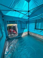 3X3 GAZEBO KAMP ÇADIRI ( ŞEFFAF KAPAKLI - UZUN SAÇAKLI )