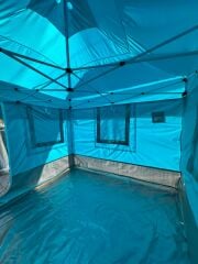 3X3 GAZEBO KAMP ÇADIRI ( ŞEFFAF KAPAKLI - UZUN SAÇAKLI )