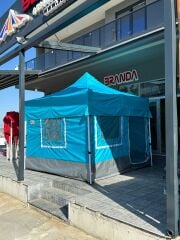 3X3 GAZEBO KAMP ÇADIRI ( ŞEFFAF KAPAKLI - UZUN SAÇAKLI )