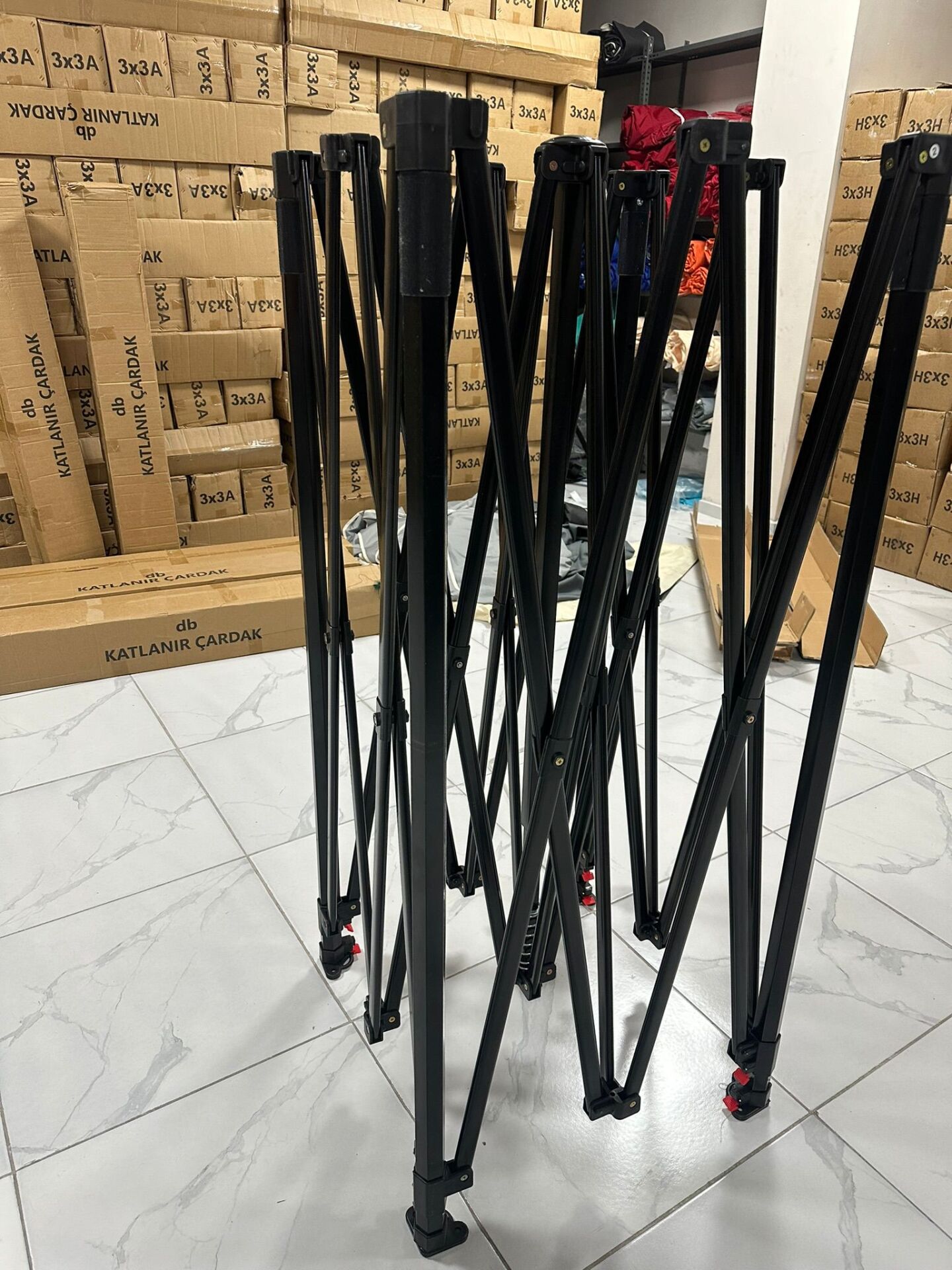 3X3 GAZEBO İSKELETİ 40X1,2 mm SİYAH