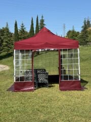 KARELİ ŞEFFAF DUVAR 4LÜ ( 3X3 GAZEBO UYUMLU )