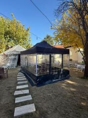 3*4.5 MT GAZEBO KIŞ BAHÇESİ Kare Desenli
